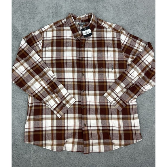 Eddie Bauer Other - Eddie Bauer Flannel Shirt Mens 2XL Plaid Checkered Long Sleeve Red White